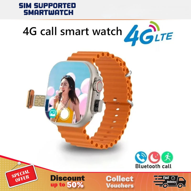 SIM-100 Ultra 2 Android Smartwatch with 5G Cellular Support, 2.20-Inch Super AMOLED Display, and Integrated HD Camera